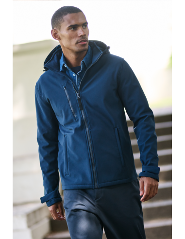R-RETRA701-VENTURER 3 LAYER HOODED PRINTABLE SOFTSHELL JACKET